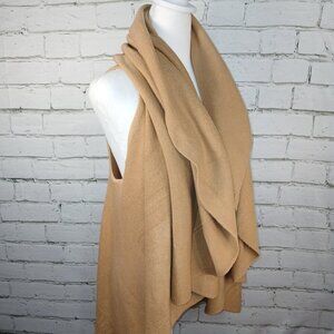 LOOK BY M WOMENS DRAPED BASIC SHAWL VEST CAMEL COLOR OSFA NWOT